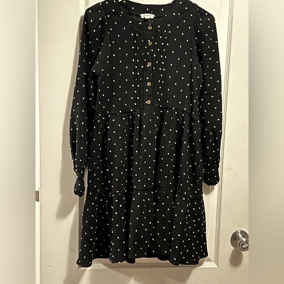 Blu Pepper Dresses & Skirts - Blu Pepper‎ Black Polka Dot Long Sleeve Dress